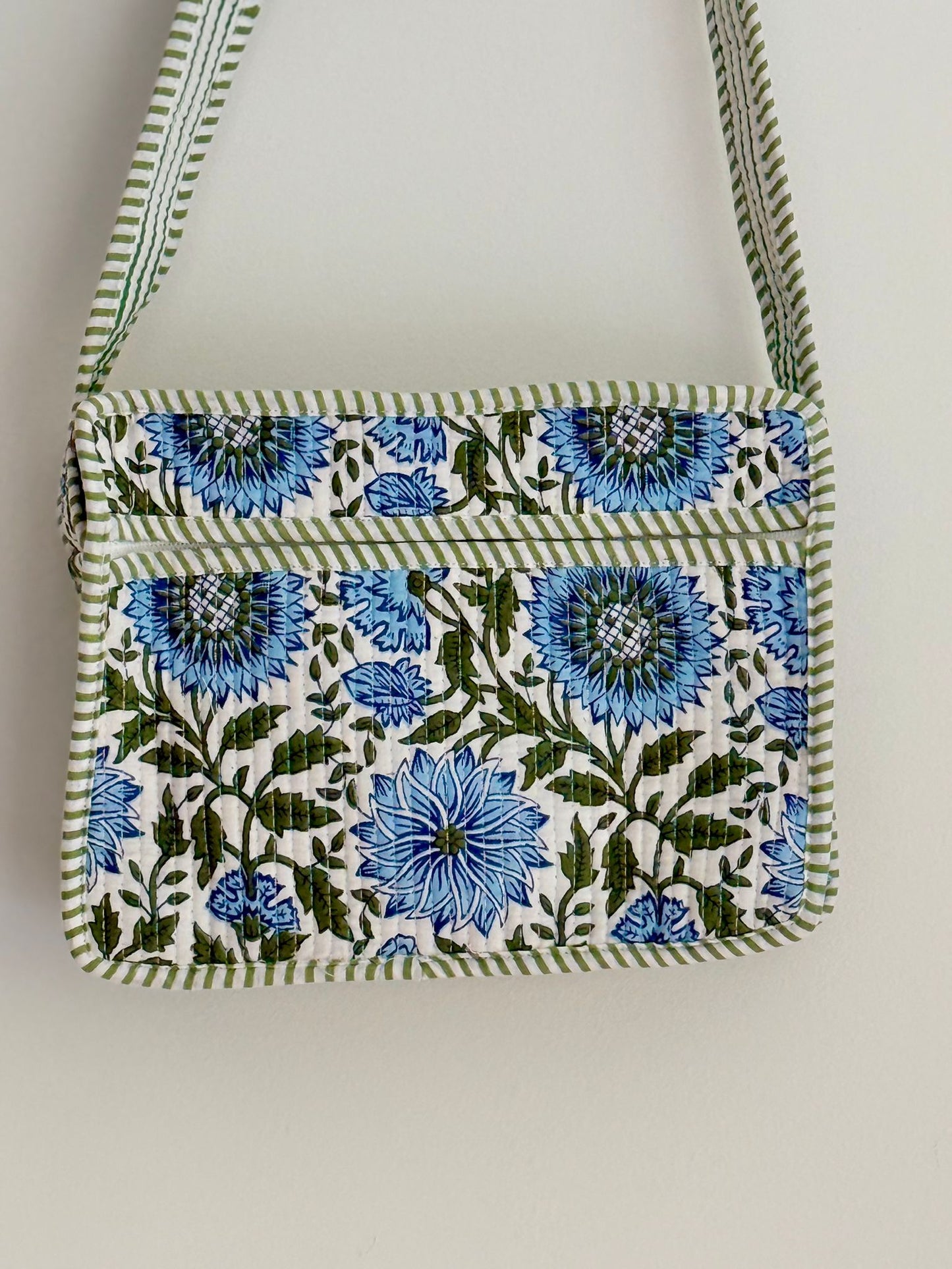 White Green Floral Sling Bag