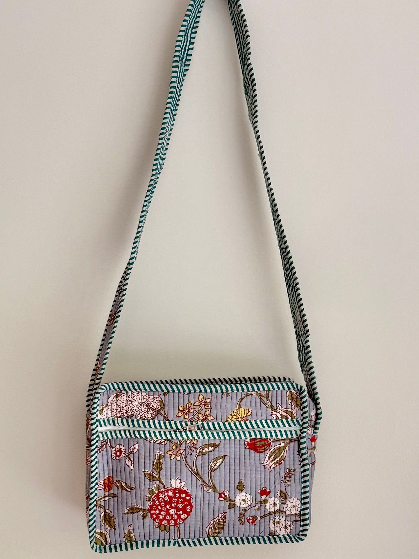 Grey Floral Sling Bag