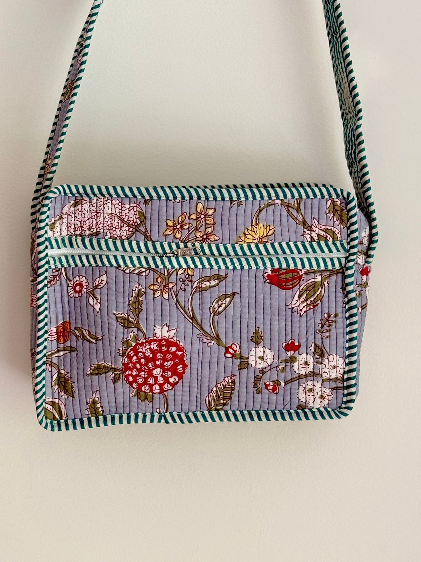 Grey Floral Sling Bag