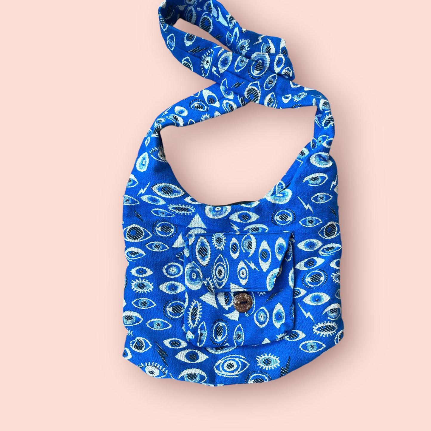Evil Eye Block Printed Shoulder Bag - Blue