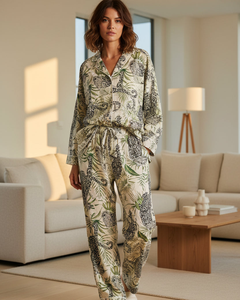 Long PJ Set in Jungle Print