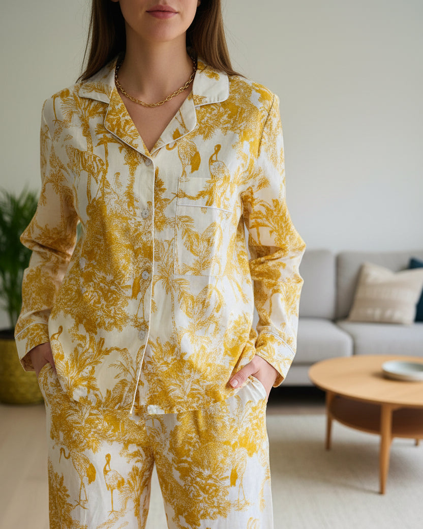 Yellow Long Pajama Set