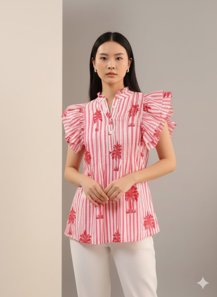 Fancy Palm Tree Cotton Top