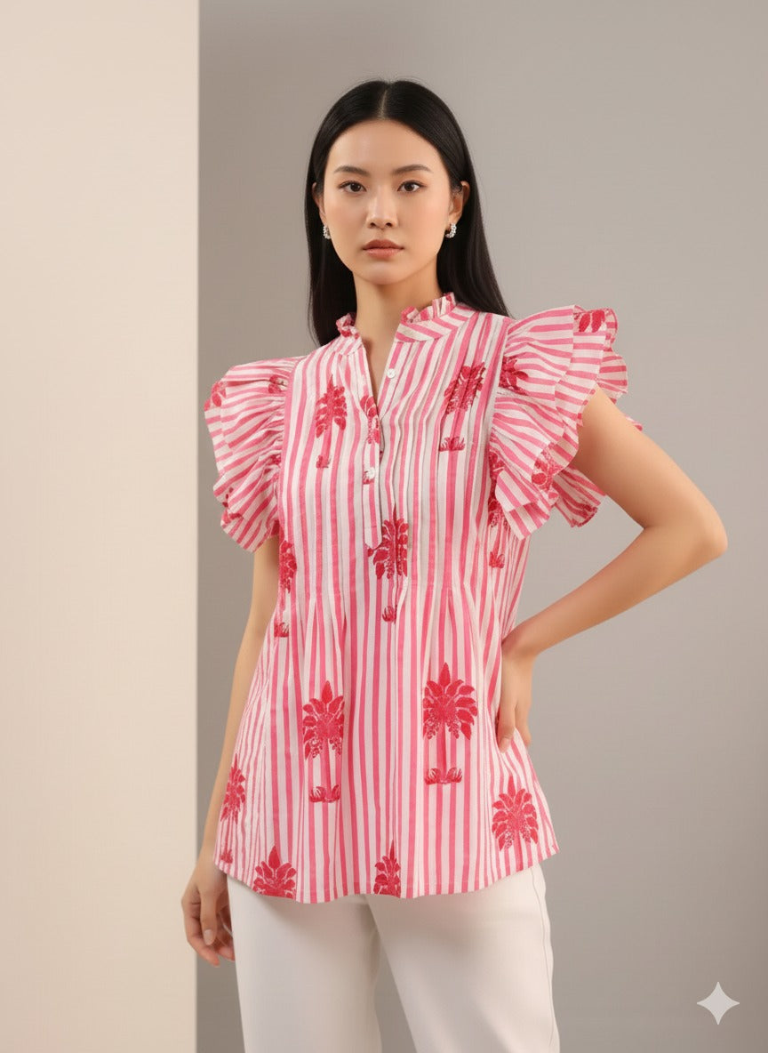 Fancy Palm Tree Cotton Top