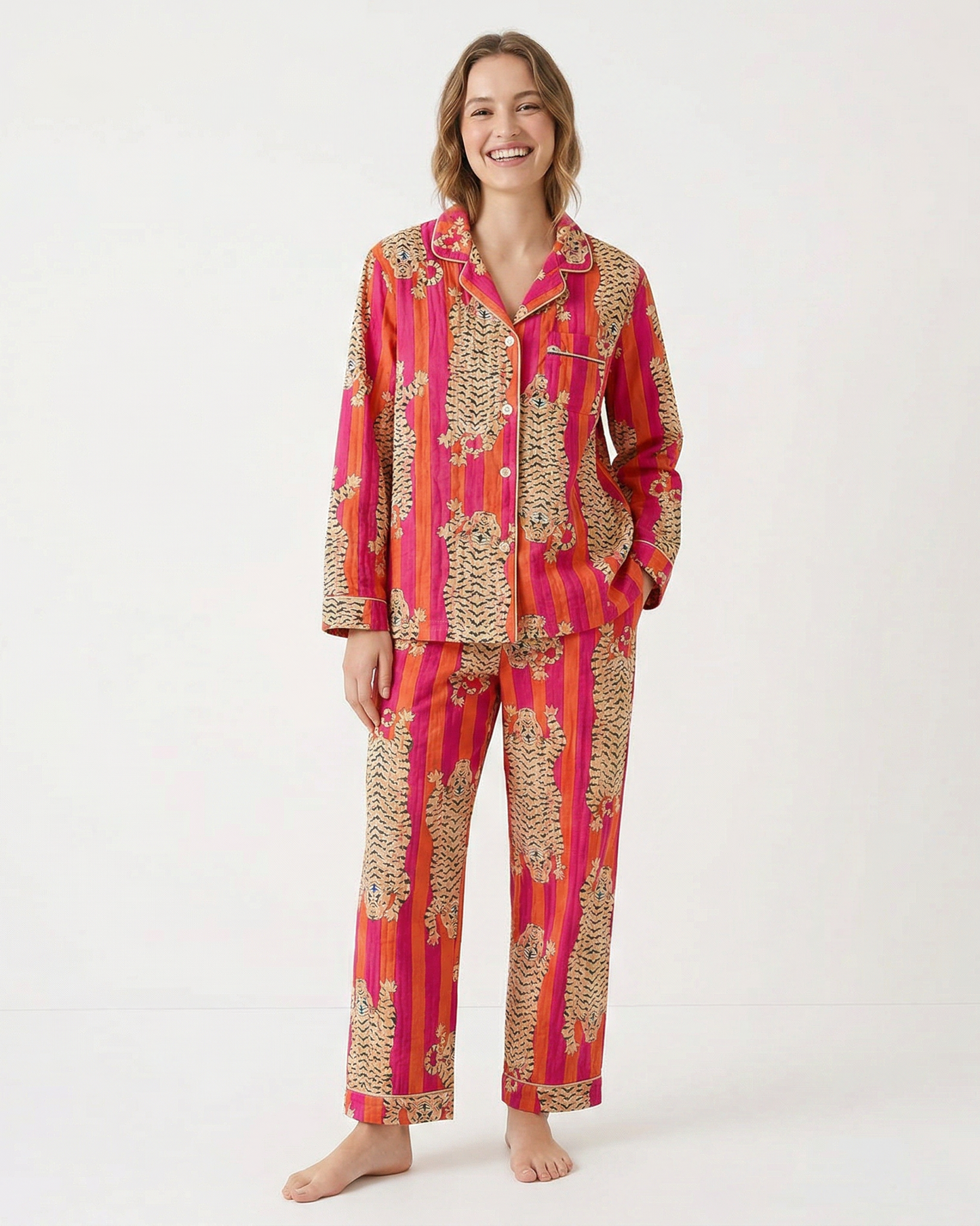 Orange Pink Tiger Tour PJ Set