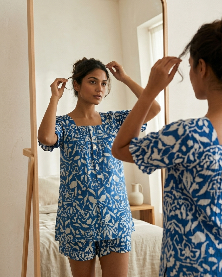 Blue Short PJ Set