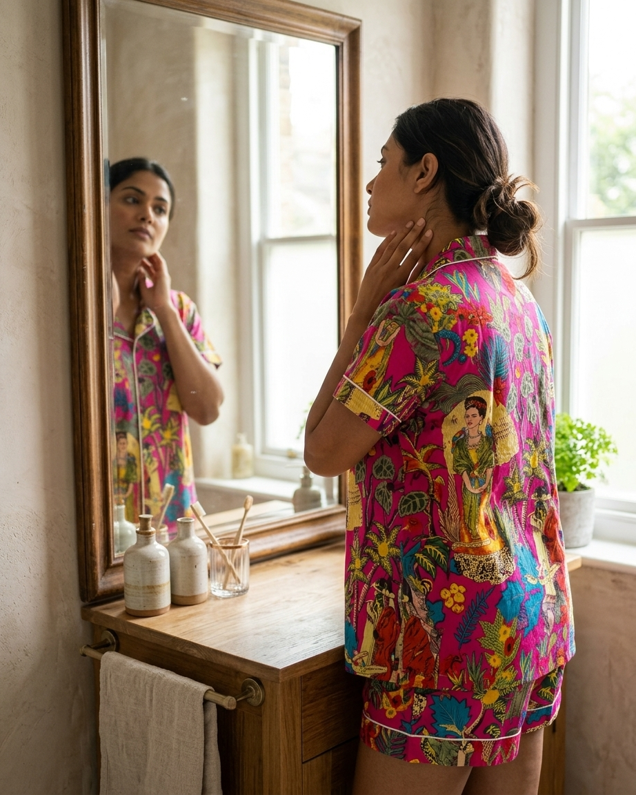 Short PJ Set in Pink Frida Khalo