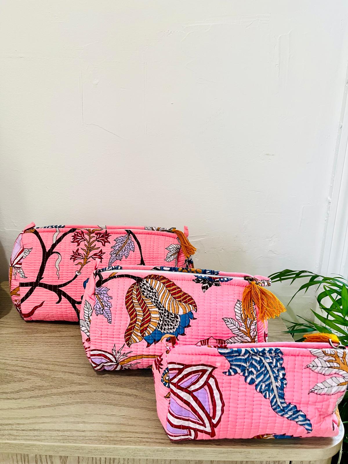 Floral Toiletry Kits - Set of 3