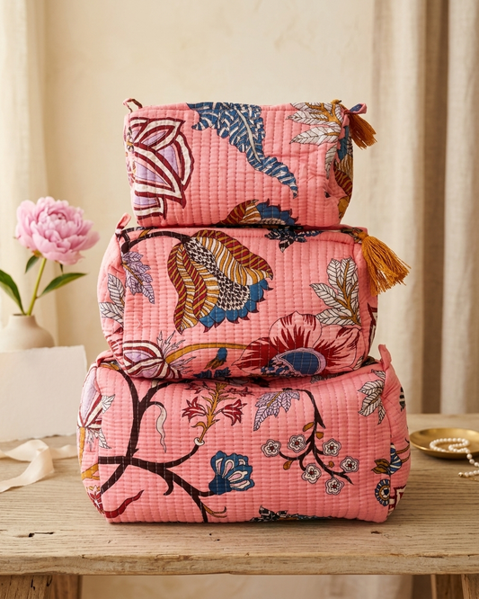 Floral Toiletry Kits - Set of 3