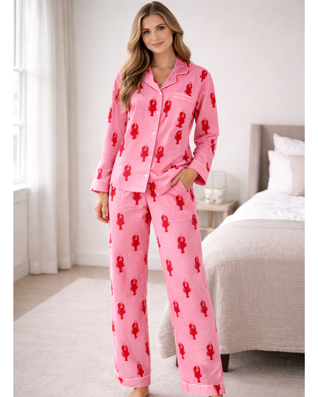 Pink Lobster Long PJ set