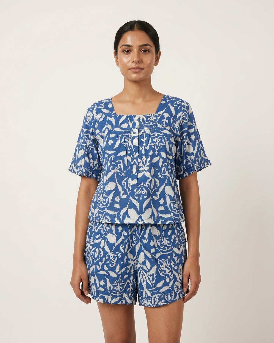 Blue Short PJ Set