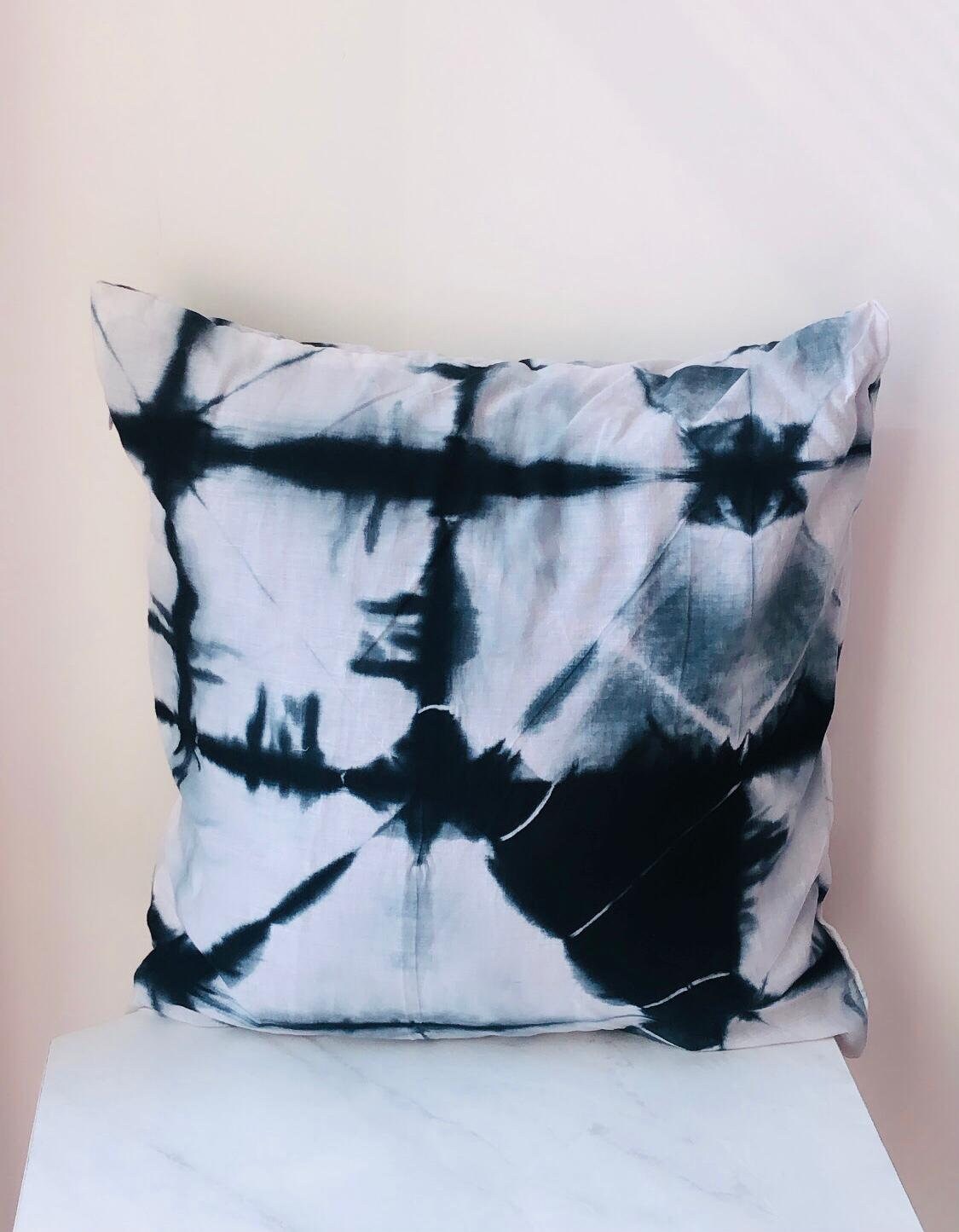 Decorative Pillow Cases Tie Dyed Indigo Pink Cushion Cover Intetior Home Decore Sofa Cushion Shibori Gift Pillows Throw Pillow Covers