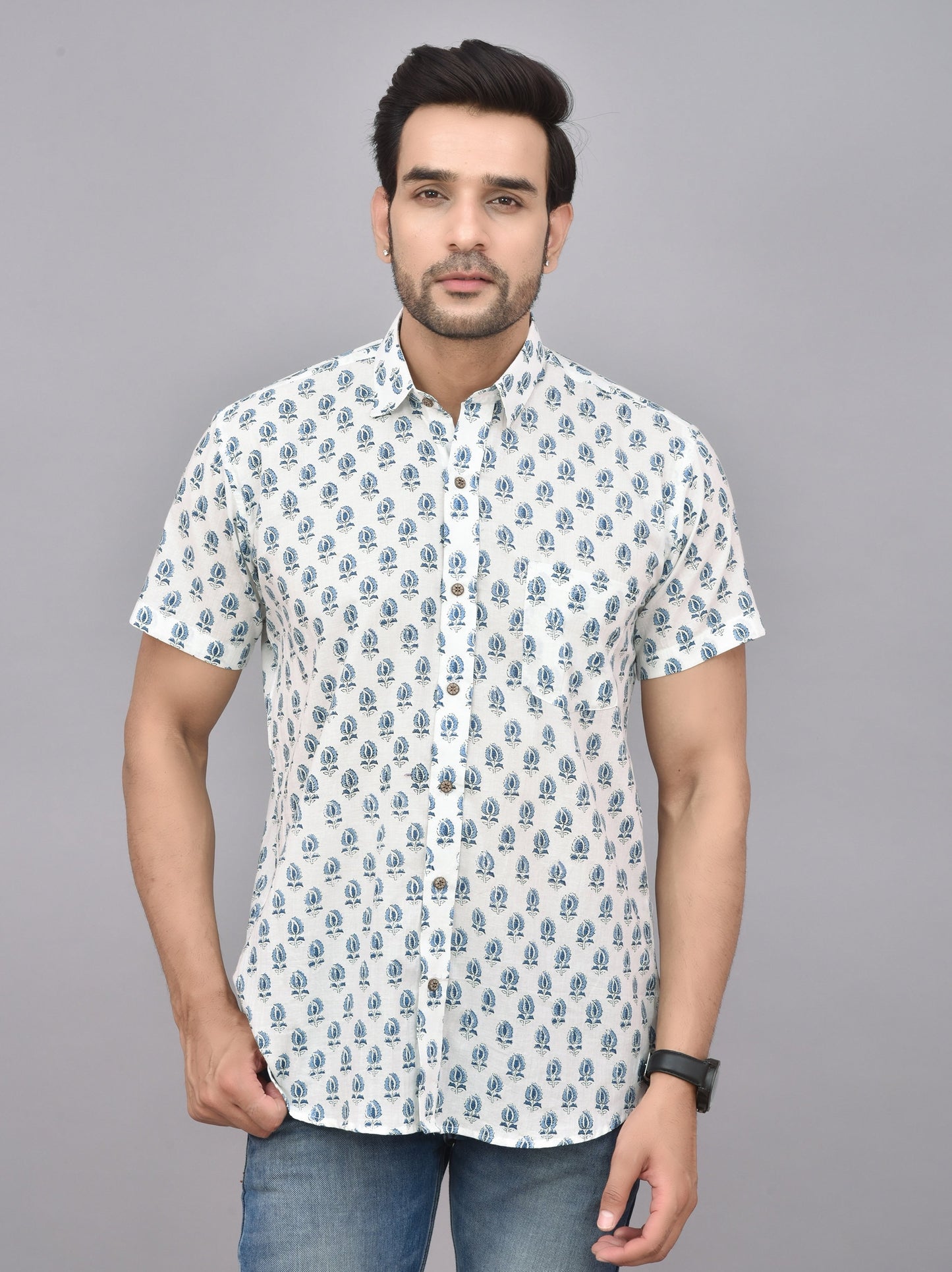 Hand Block Printed Cotton Shirt