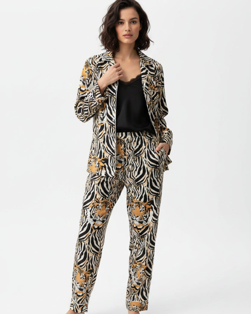 Bold Black Long PJ Set
